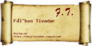 Fábos Tivadar névjegykártya