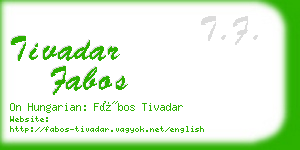 tivadar fabos business card